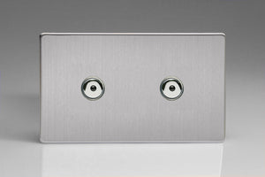 Varilight IDSI602MS - 2-Gang 1-Way Remote Control/Touch Master Dimmer 2 x 60-600W (Twin Plate)