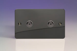 Varilight IFII602M - 2-Gang 1-Way Remote Control/Touch Master Dimmer 2 x 60-600W (Twin Plate)