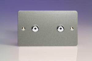 Varilight IFSI602M - 2-Gang 1-Way Remote Control/Touch Master Dimmer 2 x 60-600W (Twin Plate)