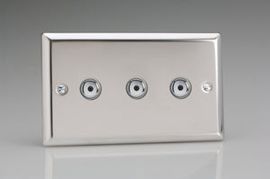 Varilight IJCI103 - 3-Gang 1-Way Remote/Touch Control Master LED Dimmer 3 x 0-100W (1-10 LEDs) (Twin Plate)