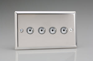 Varilight IJCI104 - 4-Gang 1-Way Remote/Touch Control Master LED Dimmer 4 x 0-100W (1-10 LEDs) (Twin Plate)