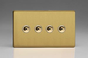 Varilight IJDBI104S - 4-Gang 1-Way Remote/Touch Control Master LED Dimmer 4 x 0-100W (1-10 LEDs) (Twin Plate)