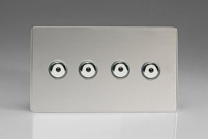 Varilight IJDCI104S - 4-Gang 1-Way Remote/Touch Control Master LED Dimmer 4 x 0-100W (1-10 LEDs) (Twin Plate)