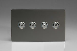 Varilight IJDII104S - 4-Gang 1-Way Remote/Touch Control Master LED Dimmer 4 x 0-100W (1-10 LEDs) (Twin Plate)