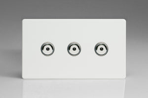 Varilight IJDQI103S - 3-Gang 1-Way Remote/Touch Control Master LED Dimmer 3 x 0-100W (1-10 LEDs) (Twin Plate)