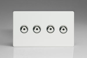 Varilight IJDQI104S - 4-Gang 1-Way Remote/Touch Control Master LED Dimmer 4 x 0-100W (1-10 LEDs) (Twin Plate)