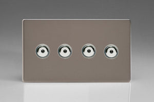 Varilight IJDRI104S - 4-Gang 1-Way Remote/Touch Control Master LED Dimmer 4 x 0-100W (1-10 LEDs) (Twin Plate)