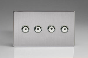 Varilight IJDSI104S - 4-Gang 1-Way Remote/Touch Control Master LED Dimmer 4 x 0-100W (1-10 LEDs) (Twin Plate)