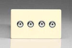 Varilight IJDWI104S - 4-Gang 1-Way Remote/Touch Control Master LED Dimmer 4 x 0-100W (1-10 LEDs) (Twin Plate)