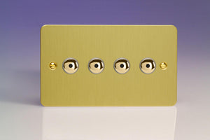 Varilight IJFBI104 - 4-Gang 1-Way Remote/Touch Control Master LED Dimmer 4 x 0-100W (1-10 LEDs) (Twin Plate)