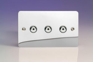 Varilight IJFCI103 - 3-Gang 1-Way Remote/Touch Control Master LED Dimmer 3 x 0-100W (1-10 LEDs) (Twin Plate)