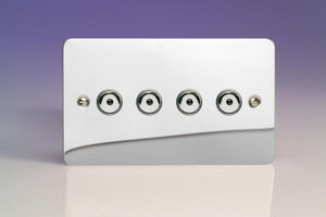 Varilight IJFCI104 - 4-Gang 1-Way Remote/Touch Control Master LED Dimmer 4 x 0-100W (1-10 LEDs) (Twin Plate)