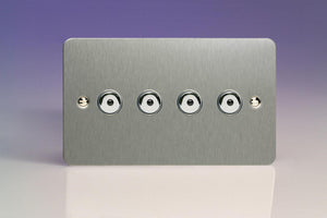Varilight IJFSI104 - 4-Gang 1-Way Remote/Touch Control Master LED Dimmer 4 x 0-100W (1-10 LEDs) (Twin Plate)