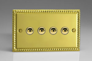 Varilight IJGI104 - 4-Gang 1-Way Remote/Touch Control Master LED Dimmer 4 x 0-100W (1-10 LEDs) (Twin Plate)