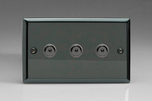 Varilight IJII103 - 3-Gang 1-Way Remote/Touch Control Master LED Dimmer 3 x 0-100W (1-10 LEDs) (Twin Plate)