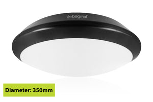 Integral ILBHA041 - TOUGH SHELL+ BULKHEAD 350MM DIA IP66 2500LM 24W 4000K IK10 120 BEAM NON-DIMM BLACK 104LM/W