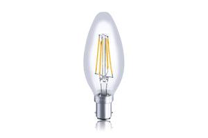 Integral ILCANDB15D051 - OMNI FILAMENT CANDLE BULB B15 330LM 3.5W 2700K DIMMABLE 300 BEAM CLEAR FULL GLASS