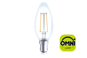Integral ILCANDB15NC039 - OMNI FILAMENT CANDLE BULB B15 230LM 2W 2700K NON-DIMM 330 BEAM CLEAR