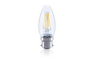 Integral ILCANDB22DC043 - OMNI FILAMENT CANDLE BULB B22 470LM 4.5W 2700K DIMMABLE 300 BEAM CLEAR FULL GLASS