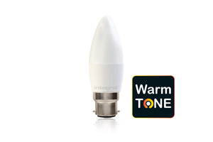 Integral ILCANDB22DC058 - WARMTONE CANDLE BULB B22 470LM 6W 1800-2700K DIMMABLE 220 BEAM FROSTED