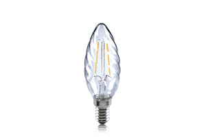 Integral ILCANDE14N049 - OMNI FILAMENT CANDLE BULB TWISTED E14 230LM 2W 2700K NON-DIMM 300 BEAM CLEAR FULL GLASS