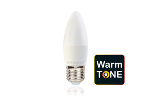 Integral ILCANDE27DC057 - WARMTONE CANDLE BULB E27 470LM 6W 1800-2700K DIMMABLE 220 BEAM FROSTED