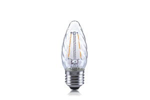 Integral ILCANDE27N047 - OMNI FILAMENT CANDLE BULB TWISTED E27 230LM 2W 2700K NON-DIMM 300 BEAM CLEAR FULL GLASS