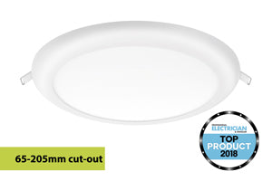 Integral ILDL205-65G004 - MULTI-FIT DOWNLIGHT 65-205MM CUTOUT 1530LM 18W 4000K DIMMABLE 85LM/W WHITE