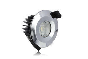 Integral ILDLFR70B008 - LOW-PROFILE FIRE RATED DOWNLIGHT 70-75MM CUTOUT IP65 430LM 6W 3000K 38 BEAM DIMMABLE 72LM/W POLISHED CHROME