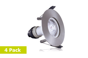 Integral ILDLFR70D002-4 - EVOFIRE FIRE RATED DOWNLIGHT 70MM CUTOUT 4PACK IP65 SATIN NICKEL ROUND +GU10 HOLDER