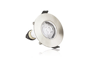 Integral ILDLFR70D002 - EVOFIRE FIRE RATED DOWNLIGHT 70MM CUTOUT IP65 SATIN NICKEL ROUND +GU10 HOLDER