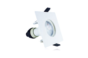 Integral ILDLFR70D007 - EVOFIRE FIRE RATED DOWNLIGHT 70MM CUTOUT IP65 WHITE SQUARE +GU10 HOLDER