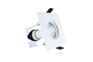 Integral ILDLFR70D009 - EVOFIRE FIRE RATED DOWNLIGHT 70MM CUTOUT IP65 WHITE SQUARE +GU10 HOLDER & INSULATION GUARD