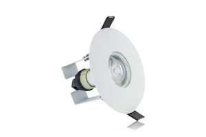 Integral ILDLFR70D013 - EVOFIRE FIRE RATED DOWNLIGHT 70-100MM CUTOUT IP65 WHITE ROUND +GU10 HOLDER & INSULATION GUARD