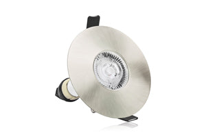 Integral ILDLFR70D016 - EVOFIRE FIRE RATED DOWNLIGHT 70-100MM CUTOUT IP65 SATIN NICKEL ROUND +GU10 HOLDER