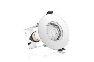 Integral ILDLFR70D018 - EVOFIRE FIRE RATED DOWNLIGHT 70MM CUTOUT IP65 POLISHED CHROME ROUND +GU10 HOLDER & INSULATION GUARD