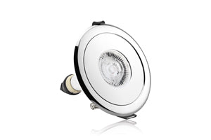 Integral ILDLFR70D019 - EVOFIRE FIRE RATED DOWNLIGHT 70-100MM CUTOUT IP65 POLISHED CHROME ROUND ADAPTER