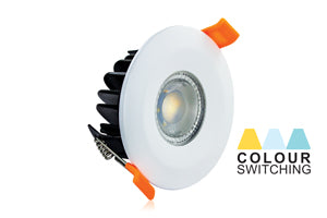 Integral ILDLFR70H001 - COLOUR SWITCHING FIRE RATED DOWNLIGHT 70MM CUTOUT 500LM 6W 3000-4000-5000K 38 BEAM DIMMABLE IP65  83LM/W WHITE