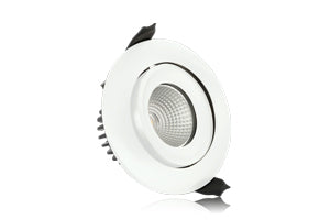Integral ILDLFR92C001 - LUXFIRE FIRE RATED TILTABLE DOWNLIGHT 92MM CUTOUT IP65 430LM 6W 3000K 36 BEAM DIMMABLE 72LM/W WHITE