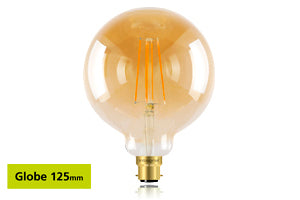 Integral ILGLOBB22D012 - SUNSET GLOBE G125 B22 380LM 5W 1800K DIMMABLE 300 BEAM AMBER
