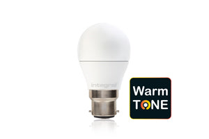 Integral ILGOLFB22DC047 - WARMTONE GOLF BALL BULB B22 470LM 6W 1800-2700K DIMMABLE 220 BEAM FROSTED