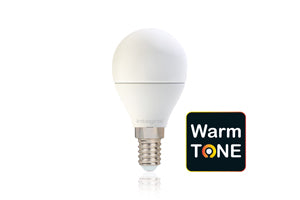 Integral ILGOLFE14DC042 - WARMTONE GOLF BALL BULB E14 470LM 6W 1800-2700K DIMMABLE 210 BEAM FROSTED