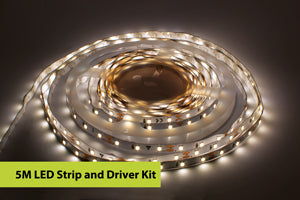 Integral ILSTWHIA125W - STRIP AND DRIVER KIT IP20 5M 4000K 12V 6W/M 460LM/M 60LED/M 8MM WIDTH 115 BEAM BOX PACK WITH 12V IP20 40W DRIVER