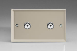Varilight INI602M - 2-Gang 1-Way Remote Control/Touch Master Dimmer 2 x 60-600W (Twin Plate)