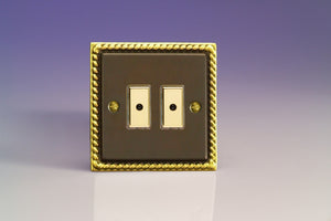 Varilight JAE102 - 2-Gang 1-Way V-Pro Multi-Point Remote/Tactile Touch Control Master LED Dimmer 2 x 0-100W (1-10 LEDs)