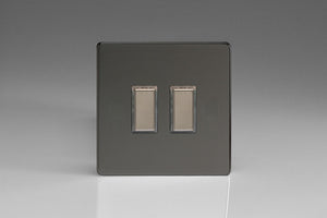 Varilight JDIES002S - 2-Gang Tactile Touch Control Dimming Slave for use with Multi-Point (formerly Eclique2) Master on 2-Way Circuits