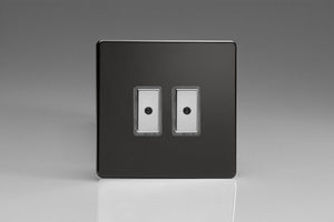 Varilight JDLE102S - 2-Gang 1-Way V-Pro Multi-Point Remote/Tactile Touch Control Master LED Dimmer 2 x 0-100W (1-10 LEDs)