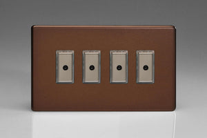 Varilight JDME104S - 4-Gang 1-Way V-Pro Multi-Point Remote/Tactile Touch Control Master LED Dimmer 4 x 0-100W (1-10 LEDs) (Twin Plate)