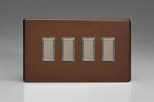 Varilight JDMES004S - 4-Gang Tactile Touch Control Dimming Slave for use with Multi-Point (formerly Eclique2) Master on 2-Way Circuits (Twin Plate)