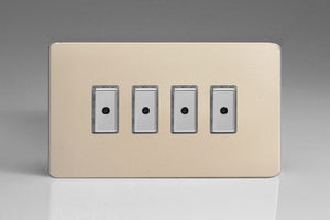 Varilight JDNE104S - 4-Gang 1-Way V-Pro Multi-Point Remote/Tactile Touch Control Master LED Dimmer 4 x 0-100W (1-10 LEDs) (Twin Plate)
